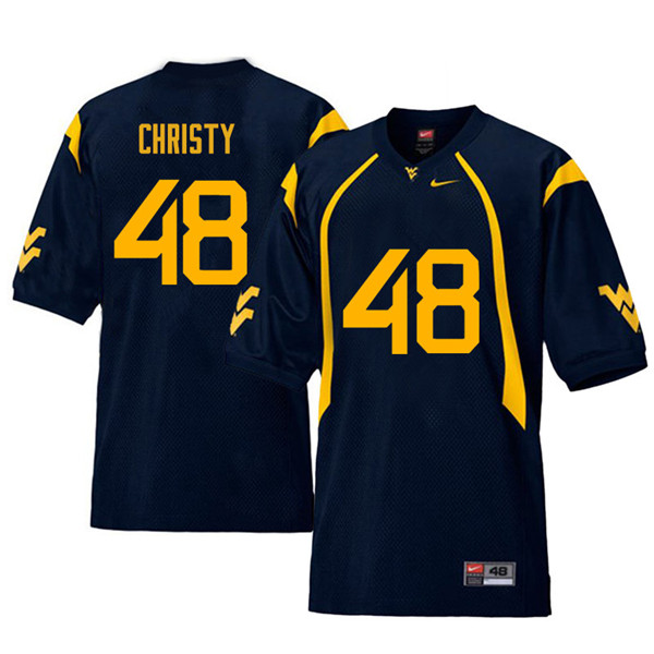 NCAA Men's Mac Christy West Virginia Mountaineers Navy #48 Nike Stitched Football College Retro Authentic Jersey AG23N58IA